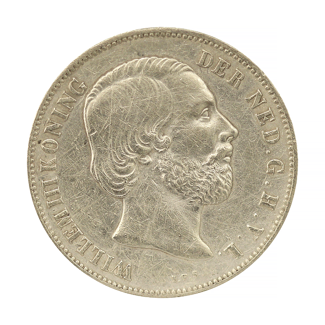 Holanda - 1 Gulden 1854 Prata