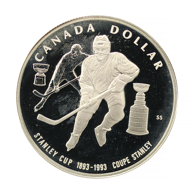 Canadá - One Dollar 1993 Stanley Cup Prata 