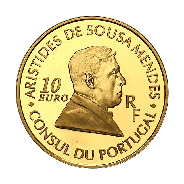 França - 10 Euro Aristides Sousa Mendes 2007 - Ouro-Proof