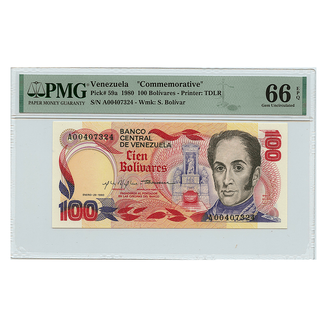 Venezuela 100 Bolivares 1980 Pick 59a PMG 66