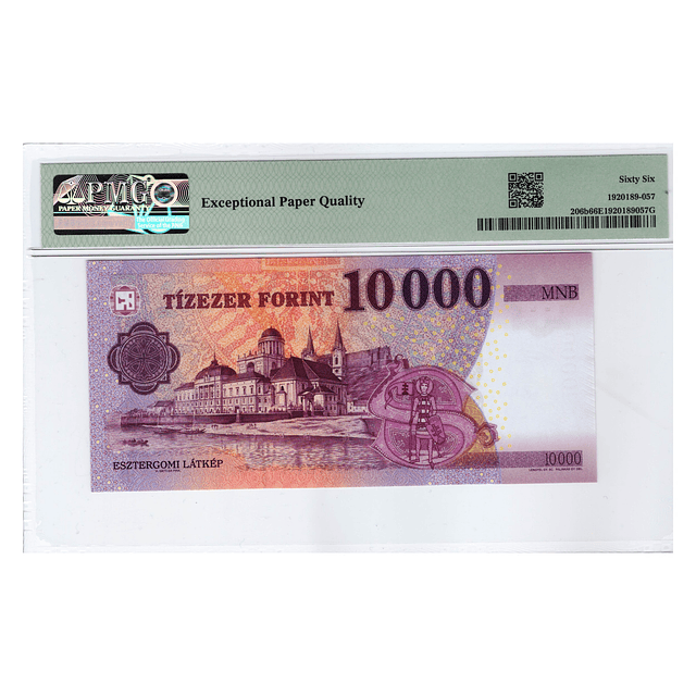 Hungria 10000 Forint 2015 Pick 206b PMG 66