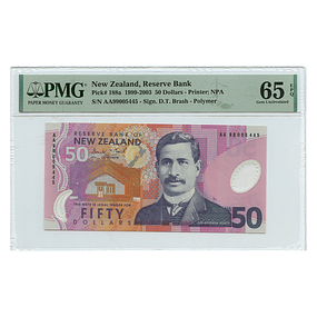 Nova Zelândia 50 Dollars 1999-2003 Pick 188a PMG 65