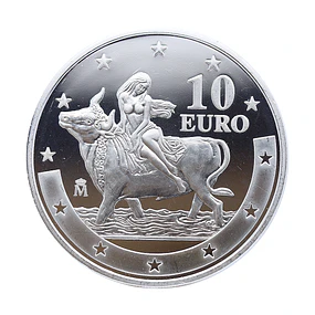 Espanha - 10.00 Euros Primeiro aniversário do euro 2003 Prata-Proof 