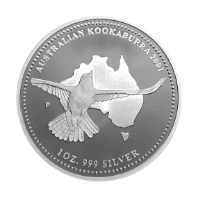 Austrália - 1 Dollar Kookaburra 2001 1Oz Prata  