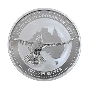 Austrália - 1 Dollar Kookaburra 2002 1Oz Prata
