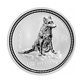 Austrália - 1 Dollar Oz Prata Série Lunar Ano do Cão 2006