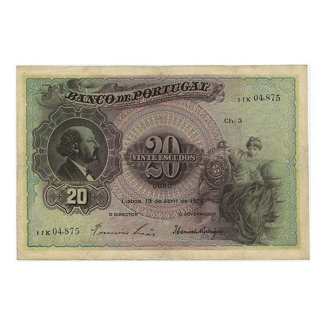 20 Escudos Chapa 3 - José de Magalhães  13.04.1925