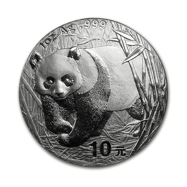 China - 10 Yuan 2001 1Oz Prata 