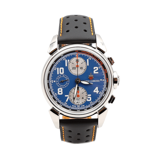 Cuervo y Sobrinos Chronograph Aga Blue Classic Ref. 3141.1AB