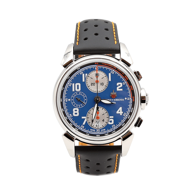 Cuervo y Sobrinos Chronograph Aga Blue Classic Ref. 3141.1AB
