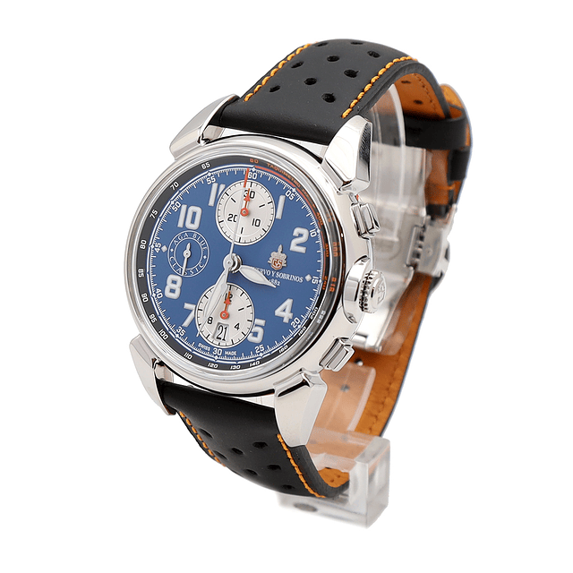 Cuervo y Sobrinos Chronograph Aga Blue Classic Ref. 3141.1AB