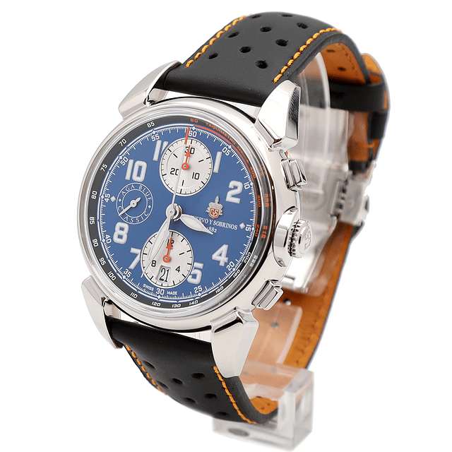 Cuervo y Sobrinos Chronograph Aga Blue Classic Ref. 3141.1AB