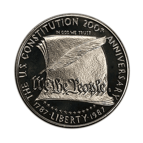 EUA - One Dollar Prata-Proof 1987 200 Anos da Constituição