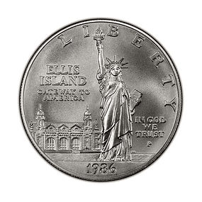 EUA - One Dollar Prata-Proof 1986 Ellis Island 