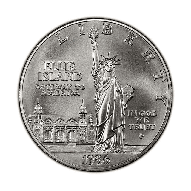 EUA - One Dollar Prata-Proof 1986 Ellis Island 