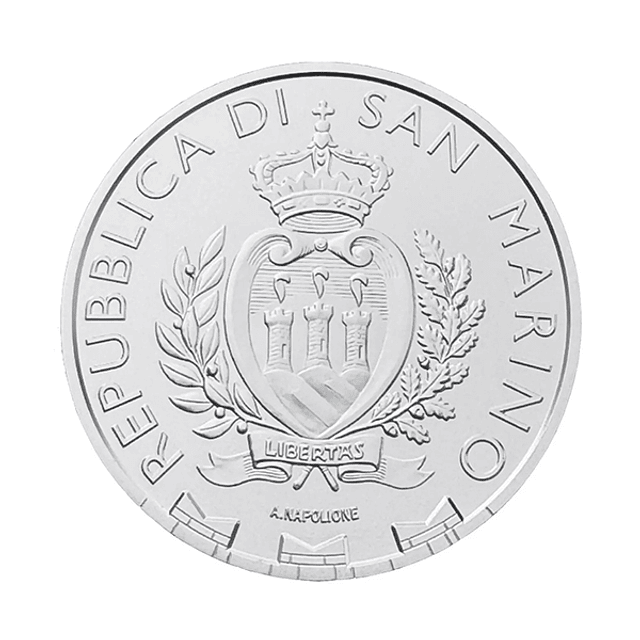 San Marino - 5.00 Euro Falcão Peregrino 1 Oz Prata