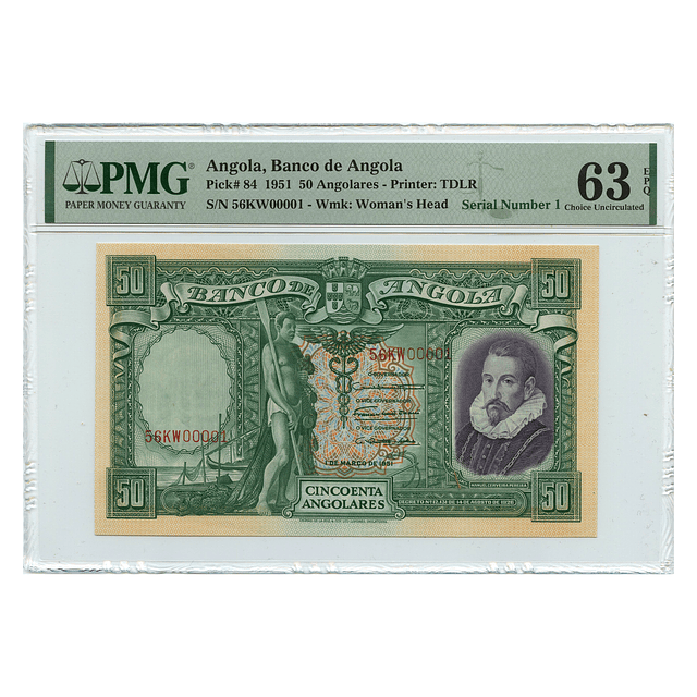 Angola - 50 Angolares 1951 *N.00001* Pick 84 PMG 63