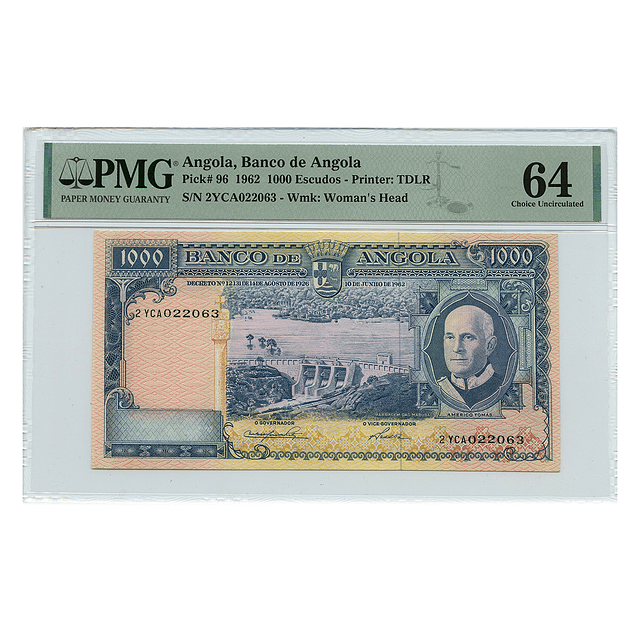 Angola - 1000 Escudos 1962 Pick 96 PMG 64
