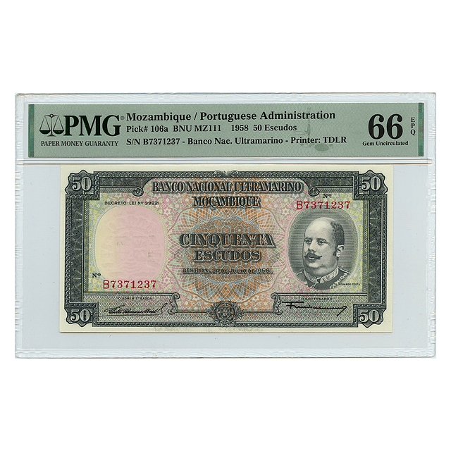 Moçambique 50 Escudos 24.07.1958 - PMG66