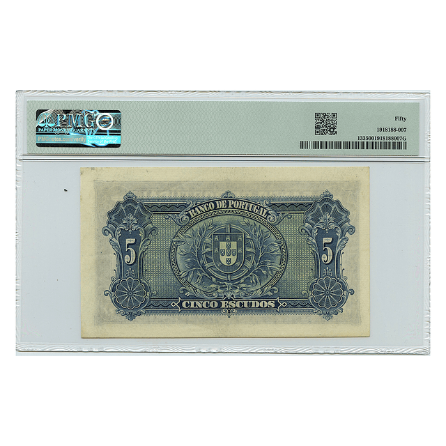 5 Escudos D. Alvaro Vaz de Almada 13.01.1925 PMG 50