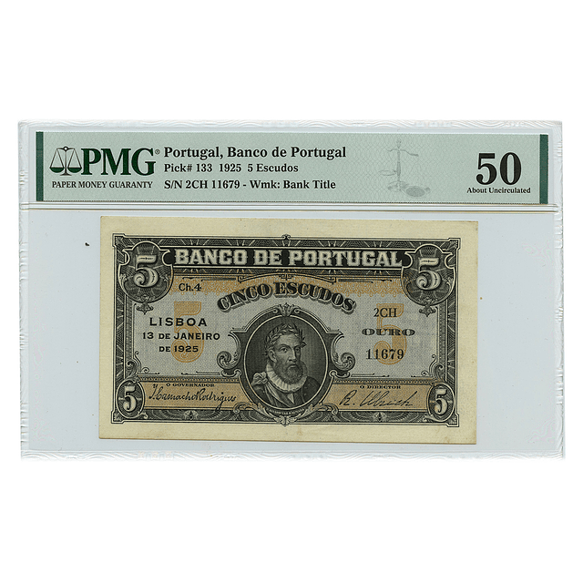 5 Escudos D. Alvaro Vaz de Almada 13.01.1925 PMG 50