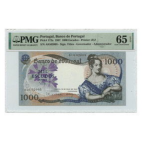 1000 Escudos D. Maria II 19.05.1967 - PMG 65