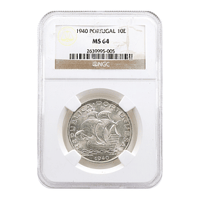 10 Escudos 1940 Prata - MS64