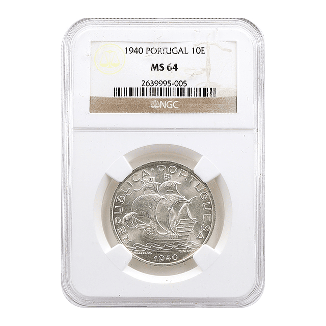 10 Escudos 1940 Prata - MS64