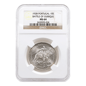 10 Escudos 1928 Prata - MS64 