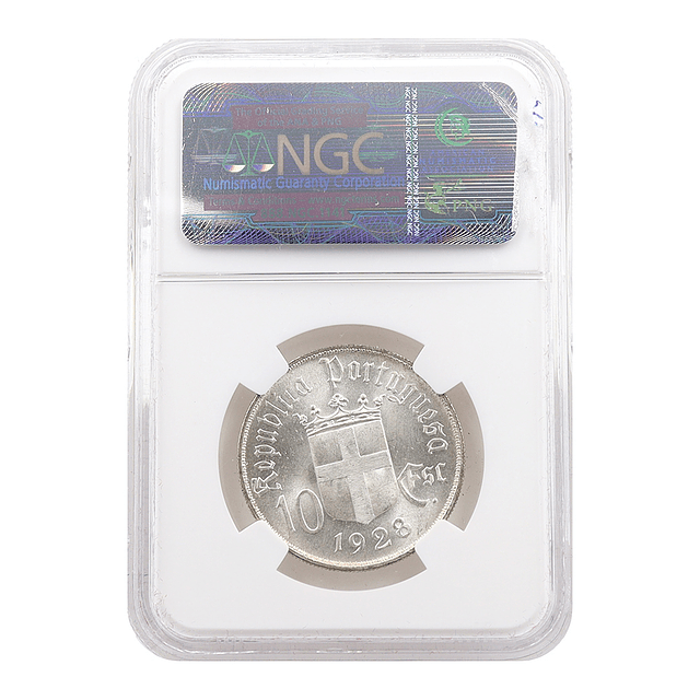 10 Escudos 1928 Prata - MS64 