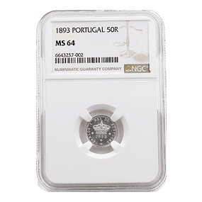 D. Carlos I - 50 Reis 1893 Prata - MS64