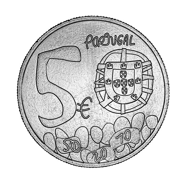 5.00 Euro Desenhar a Moeda - O Conhecimento 2024