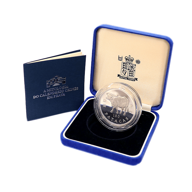 Macau - 100 Patacas 1997 Ano do Bufalo Prata-Proof  