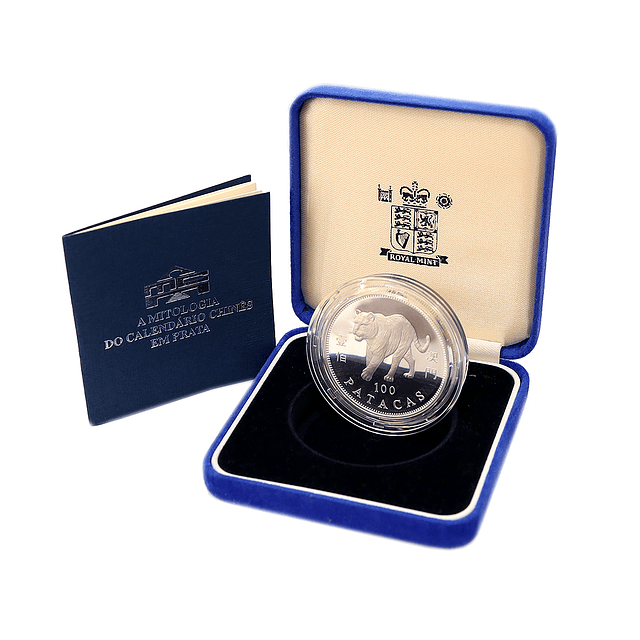 Macau - 100 Patacas 1998 Ano do Tigre Prata-Proof 