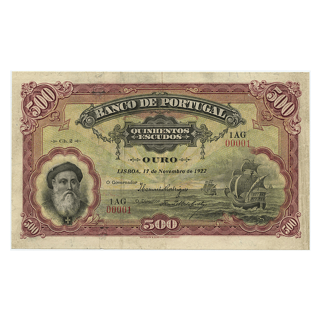 500 Escudos Vasco da Gama 17.11.1922 N.00001
