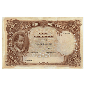 100 Escudos Chapa 2 - Diogo de Couto 31.08.2020 - Specimen