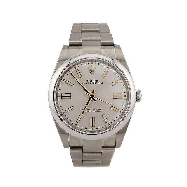 Rolex Oyster Perpetual 41 – Ref. 124300 – Mostrador Prata - (2021) 