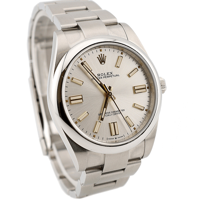 Rolex Oyster Perpetual 41 – Ref. 124300 – Mostrador Prata - (2021) 