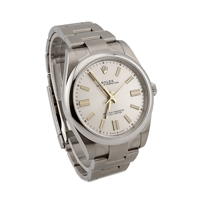 Rolex Oyster Perpetual 41 – Ref. 124300 – Mostrador Prata - (2021) 