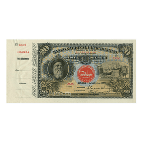 20 000 Réis do Banco Nacional Ultramarino – Angola - 1 de março de 1909  