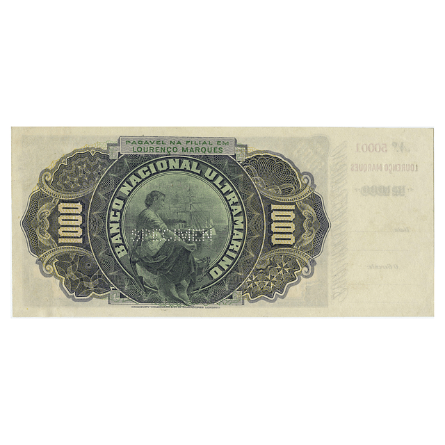 1 000 Réis do Banco Nacional Ultramarino – Lourenço Marques - 1 de março de 1909