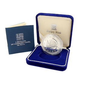 Macau - 100 Patacas 1987 Ano do Coelho Prata-Proof