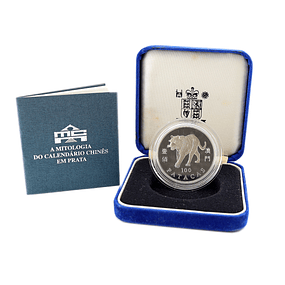 Macau - 100 Patacas 1998 Ano do Tigre Prata-Proof 