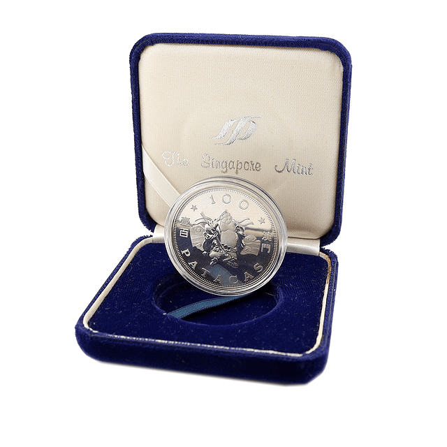 Macau - 100 Patacas 1983 Ano do Porco Prata-Proof 