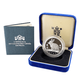 Macau - 100 Patacas 1999 Ano do Coelho Prata-Proof 