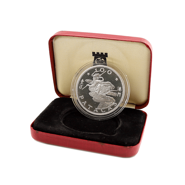 Macau - 100 Patacas 1980 Ano do Macaco Prata-Proof 