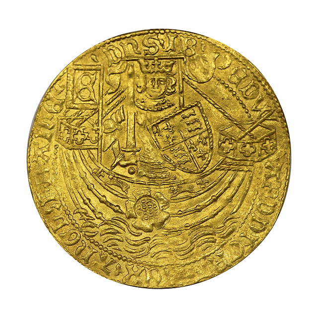 Gold Ryal (Rose‑Noble) de Edward IV – Emissão Continental Flamenga (c. 1495)