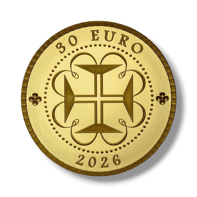 Ouro - 30.00 Euro Moeda-Bandeira de Portugal 2026 — Edição Limitada em Ouro