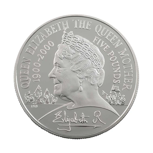 UK 5 Pounds 2000 Centenário da Rainha Mãe Prata-Proof