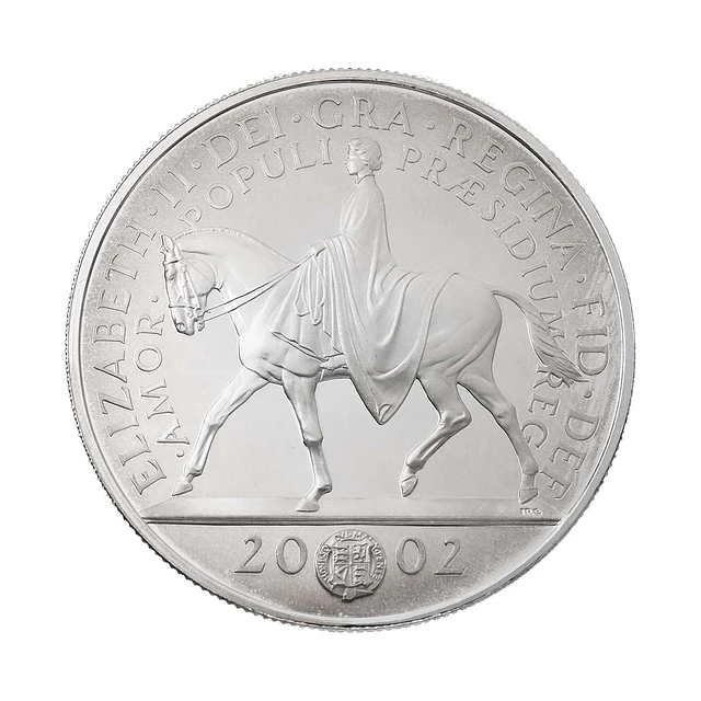 UK 5 Pounds 2002 Jubileu Prata-Proof 